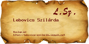 Lebovics Szilárda névjegykártya